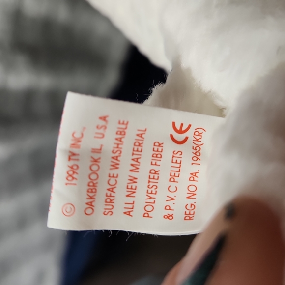 🕸Vintage Ty Beanie Baby Original Fleece The Lamb PVC Pellets 1996 - Picture 7 of 11
